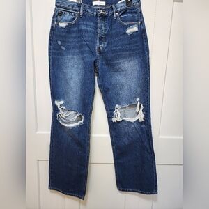 NWT Kancan By The Bucjle Wide Leg Distressed Blue Jeans